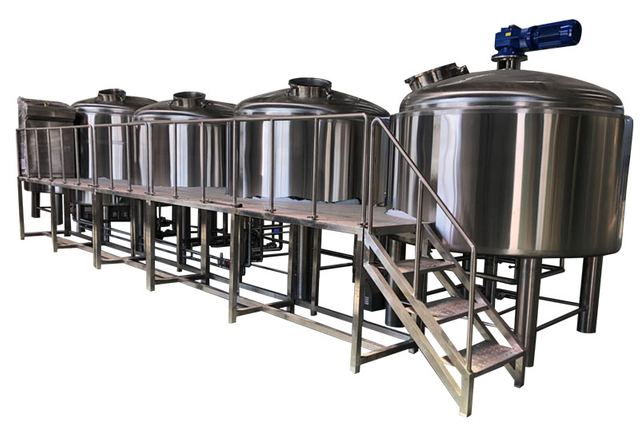 Four Steam Vessel Brewhouse For Craft Beer Brewing Equipment 
